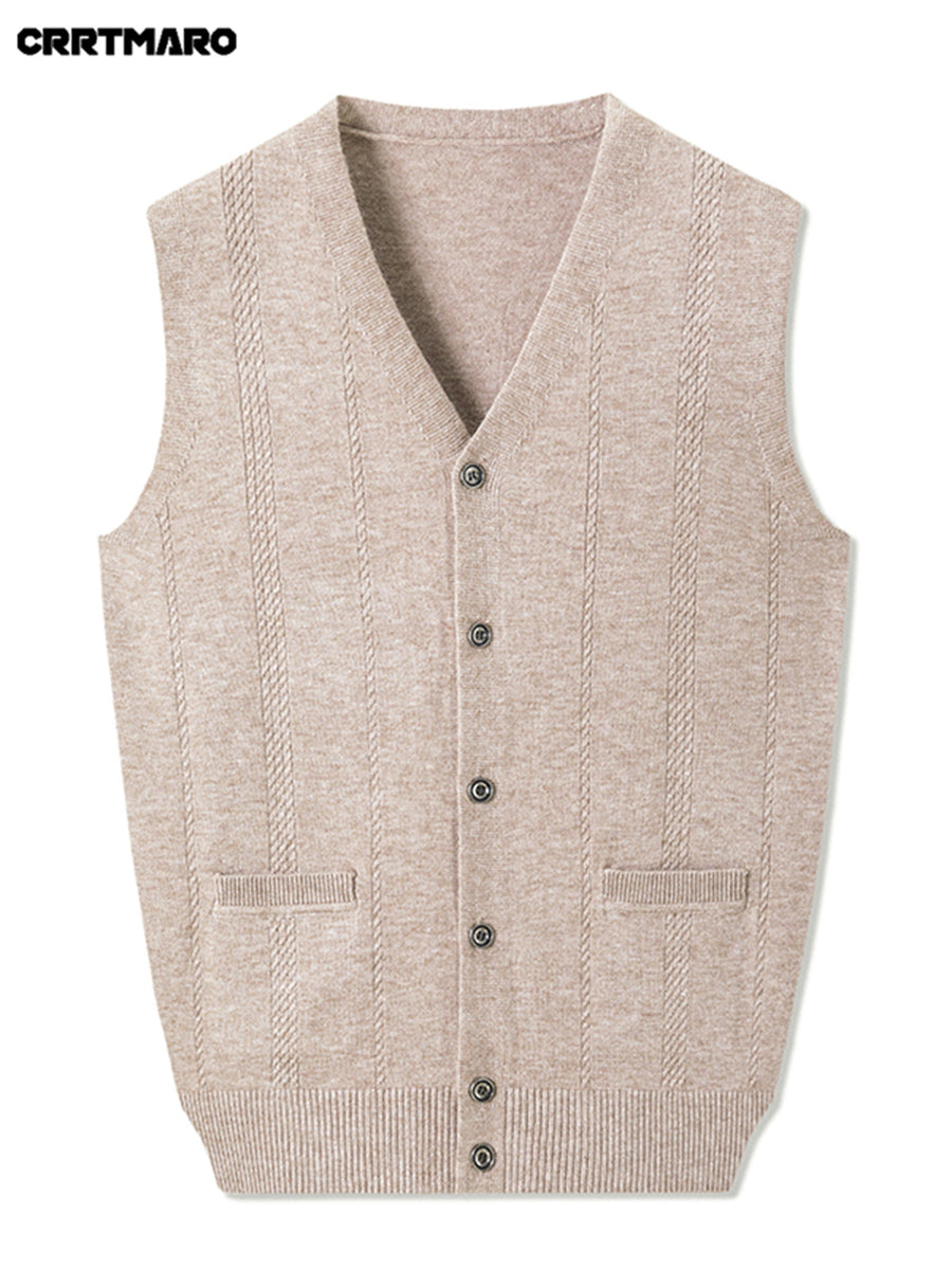 Men'S Thick Knit Cardigan, Warm Casual Layering Top for Fall And Winter - Camel