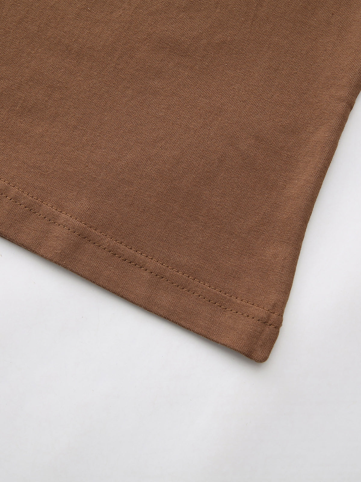 Men's Print Pure Cotton T-Shirt, Summer Fashion Vintage Trendy Casual Breathable Everyday Versatile Crew Neck Short Sleeve Top - Coffee Brown
