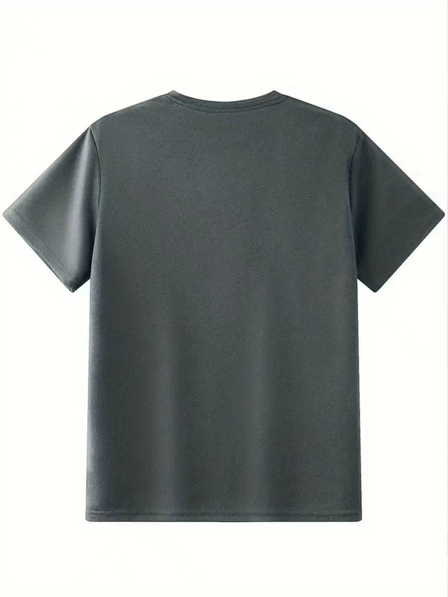 Men's Casual Daily Minimalist Style / Vintage NY Team Letter Small Logo Graphic Print Men's Daily Outing Streetwear Slimming Base Layer Short Sleeve - Dark Gray