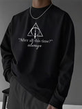 Harry Potter Deathly Hallows Easy Hand-Drawn Print, Men'S Breathable Athletic Long Sleeve T-Shirt, 100% Round Neck Casual Versatile Base Layer, Comfortable And Skin-Friendly for Sports, Exercise, Daily Outings - Black