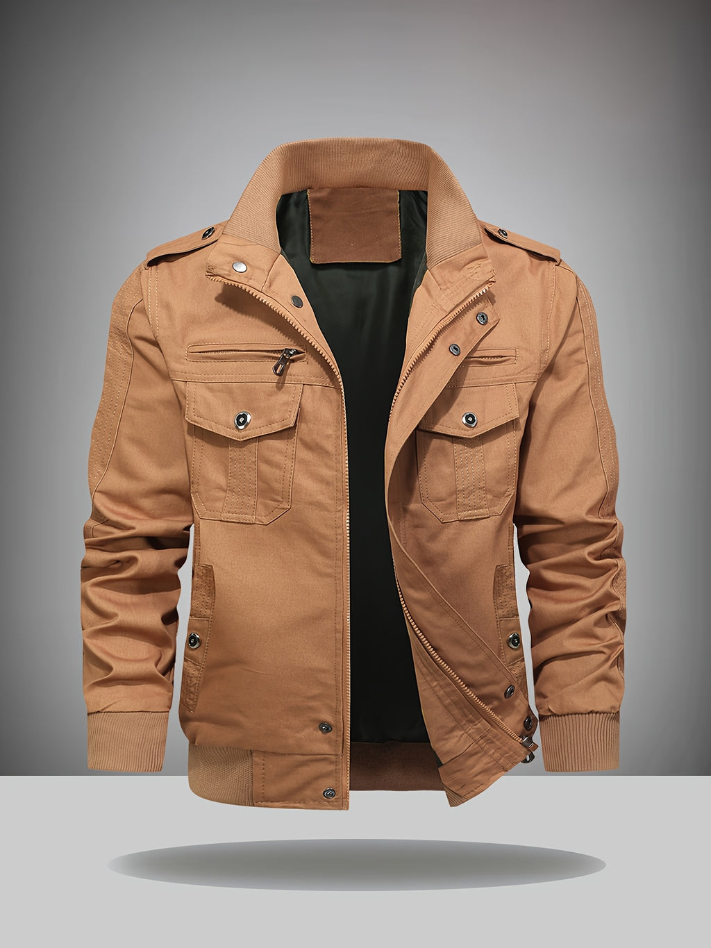 Spring and Autumn Collection, Comfortable Jackets, Apparel, Footwear and Jewelry, Men's Fashion, Men's Store, Men's Uniforms, Workwear and Protective Clothing, Men's Work and Safety Apparel, Men's Executive Attire, Men's Executive Jackets - Khaki