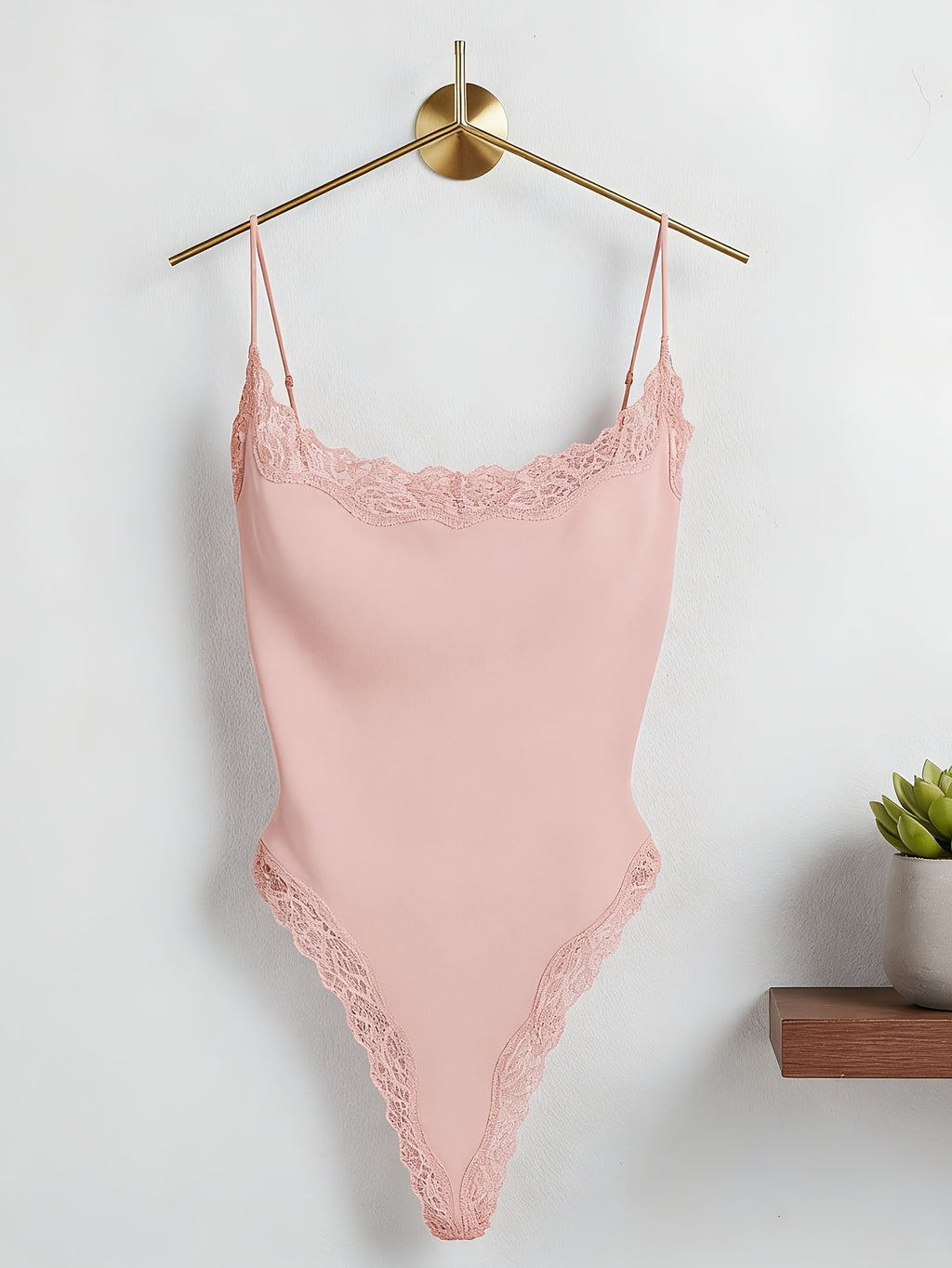 Women'S Minimalist Slim-Fit Suspender Jumpsuit Casual Solid Color Versatile Outfit Sleeveless Adjustable Thin Shoulder Strap Lace Hot Slim And Inner Base Shirt Sexy Waist-Cinching Jumpsuit - Sakura Pink