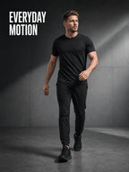 Men's 4pcs 100% Cotton Short Sleeve T-Shirts, Soft & Comfortable Crew Neck Basic Tees for Everyday Casual Wear, Layering and Travel, Father's Day Gift for Men, Available in Black, White or Mixed Black & White - Black 4pcs