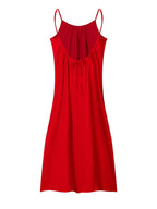 2026 Cross-Border New Women'S Suspender Coat, Backless, Loose Home Wear, Casual Dress - Red