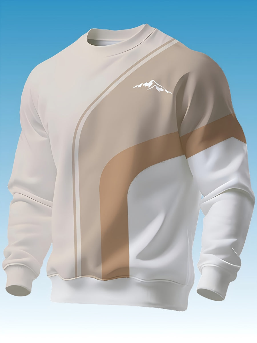 Men's Crew Neck Sweatshirt, New Spring/Autumn Crew Neck Top, Trendy Men's Crew Neck Sweatshirt - Mixed Color 1