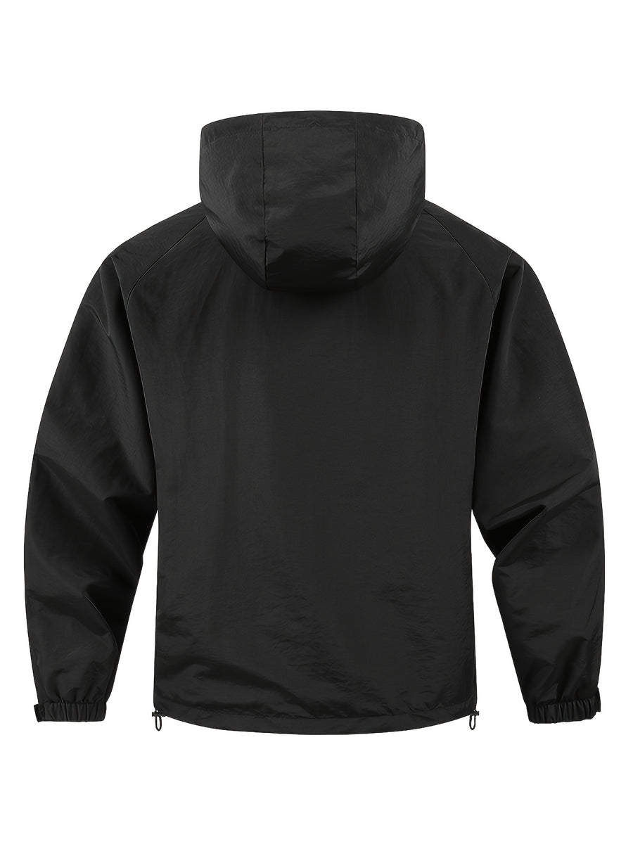 Chunqiu Men's Outdoor Hiking Lightweight Breathable Hooded Jacket - Black