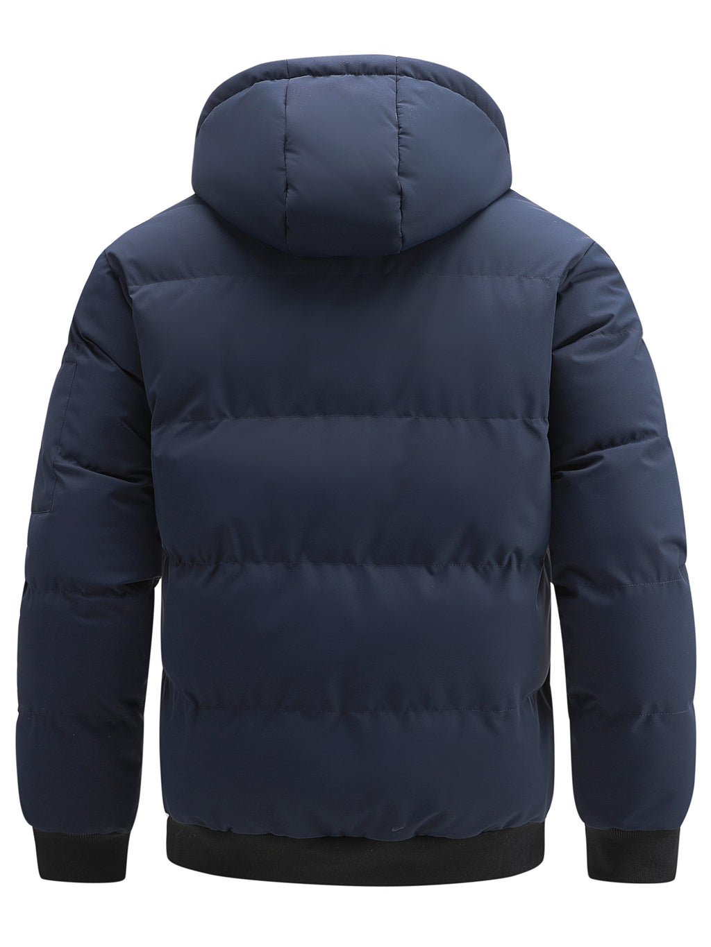New Winter Plush-Lined Padded Coat for Men, Loose Fit Outerwear with Chest Zipper, Trendy and Fashionable Hooded Thickened Youth Padded Coat, Casual Padded Jacket for Men - Blue