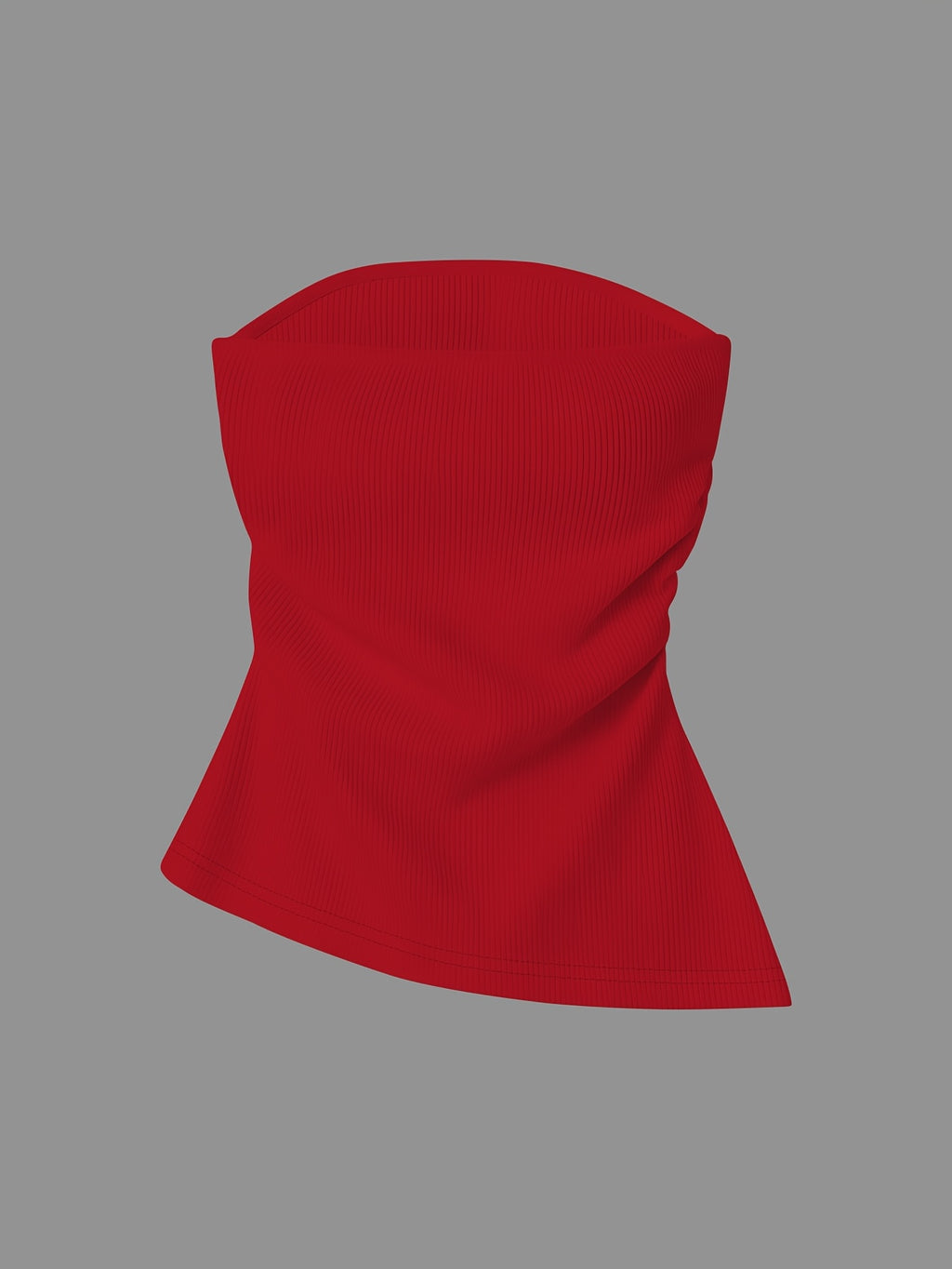 European And American Style Women'S Tube Top, New Pleated Slim-Fitting Split Hot Style Sleeveless Vest for Spring, Summer And Autumn - Red