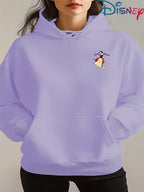 Genuine Women'S Summer Clothing, Snow White Wedding Theme Cartoon Pattern with Flowers And Text Decoration, Autumn Winter Fashion Fleece-Lined Hooded Sweatshirt, Women'S Printed Casual Elegant Top, Cute Top - Purple