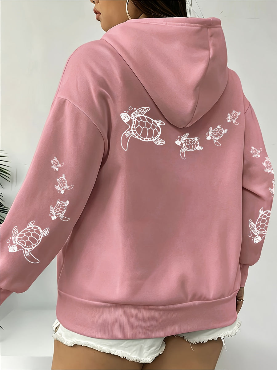 Los Angeles Letter Print Drawstring Hoodie, Casual Long Sleeve Pocket Sweatshirt, Women's Clothing - Dark Pink