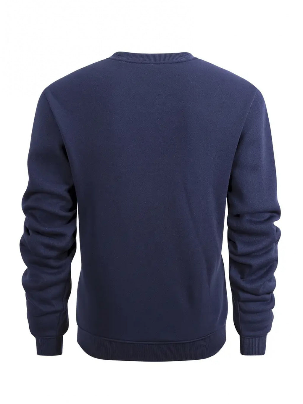 Streetwear Style, Men'S Round Neck Sweatshirt, Abstract Geometric Line Print Design, Soft Fleece Lined Fabric, Casual Daily Wear Or Urban Outing, Gift for Boyfriend Or Husband'S Birthday - Navy Color