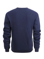 Streetwear Style, Men'S Round Neck Sweatshirt, Abstract Geometric Line Print Design, Soft Fleece Lined Fabric, Casual Daily Wear Or Urban Outing, Gift for Boyfriend Or Husband'S Birthday - Navy Color