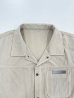 Men'S New Corduroy Short Sleeve Shirt Top, Retro Lapel Workwear Style, Soft And Skin-Friendly Fabric, Breathable And Non-Stuffy, Metallic Button Detail, Casual Commute Versatile, Loose Fit for All Body Types, Solid Color Easy Premium Feel! - Apricot