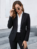 Women'S Professional Blazer, Slim Fit, Suitable for Workplace Interviews, Parties, And Spring/Autumn Wear - Black