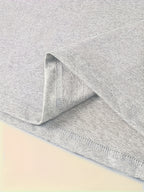Trendy and fashionable long version of the fashionable casual top, long sleeves, Women's clothing with fashion trend print, spring and autumn style - Light Grey