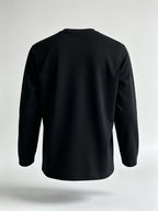 Men Raglan Crew Neck Long Sleeve Sweatshirt, Solid Color Loose Basic Pullover Top, Casual Daily Shirts for Spring Autumn - Black