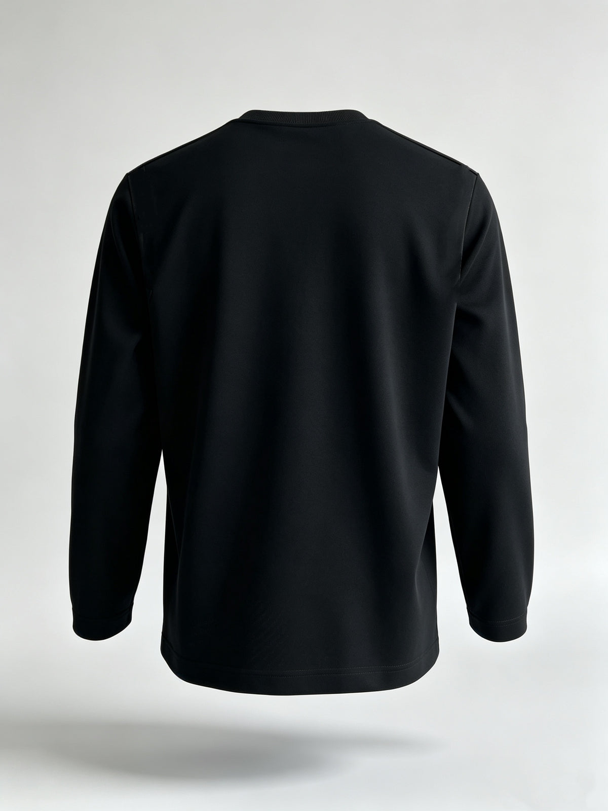 Men Raglan Crew Neck Long Sleeve Sweatshirt, Solid Color Loose Basic Pullover Top, Casual Daily Shirts for Spring Autumn - Black