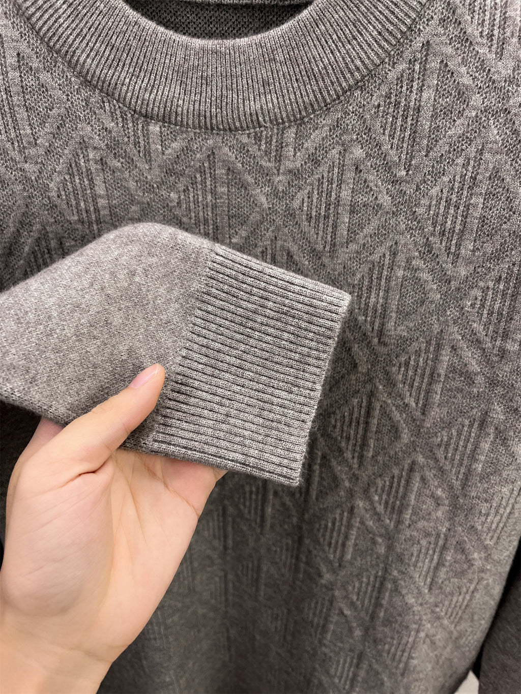 Autumn Winter Knit 3D Solid Round Neck Sweater, Basic Knit Pullover Top, Men'S Fashion Long Sleeve Sweater, Size All - Red