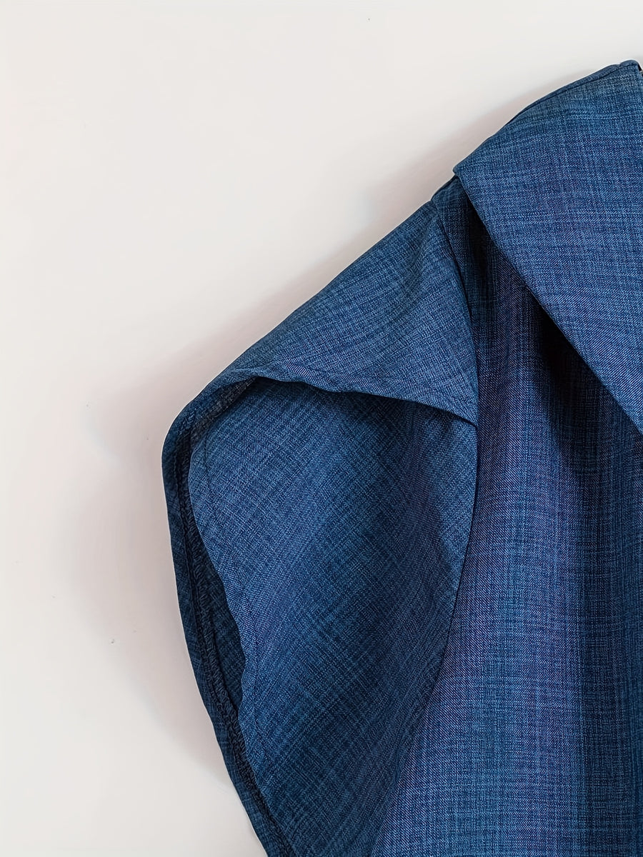 Women'S Solid Fashion Shirt for Summer - Blue