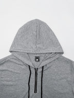 Pearson OBM Men's Casual Fashion Hooded Short Sleeve, Half-zipper Design, Drawstring Design, Soft and Comfortable Fabric, Durable and Practical, High-quality Men's Hoodies, Suitable for Casual Attire and Sports - Grey