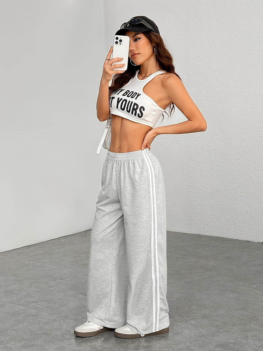 European and American Style Women's Versatile Casual Sports Commuter Pants - Light Grey