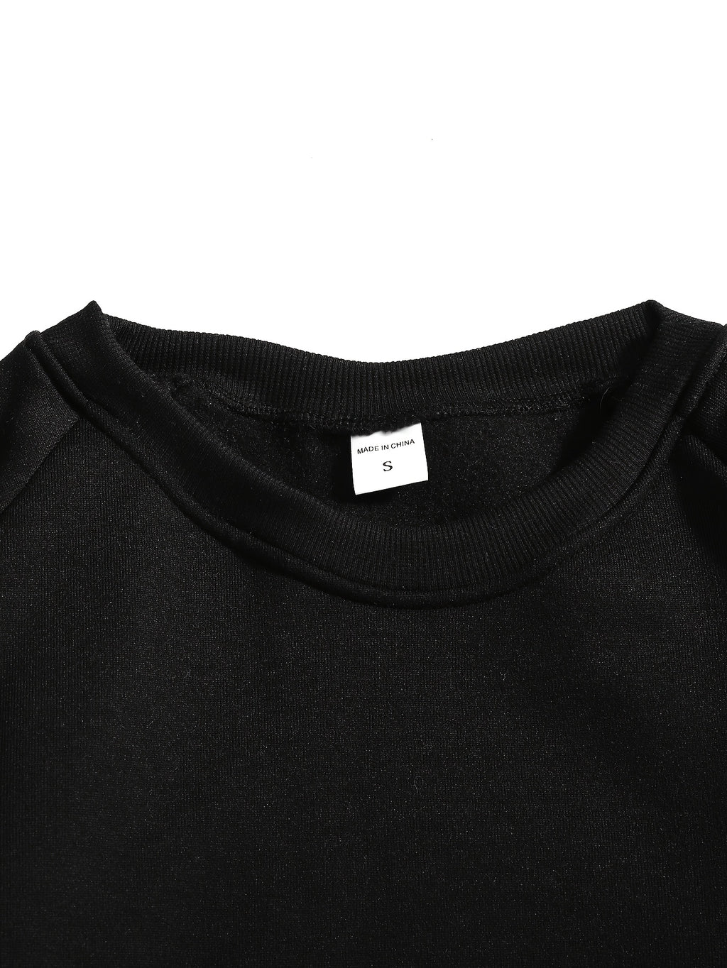 Men's New Autumn/Winter Casual Fitness Sports Thickened Crew Neck Raglan Sleeve Basic Long Sleeve Fashion Sweatshirt, 250g Brushed Fabric - Ink Black