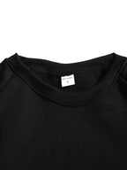 Men's New Autumn/Winter Casual Fitness Sports Thickened Crew Neck Raglan Sleeve Basic Long Sleeve Fashion Sweatshirt, 250g Brushed Fabric - Ink Black