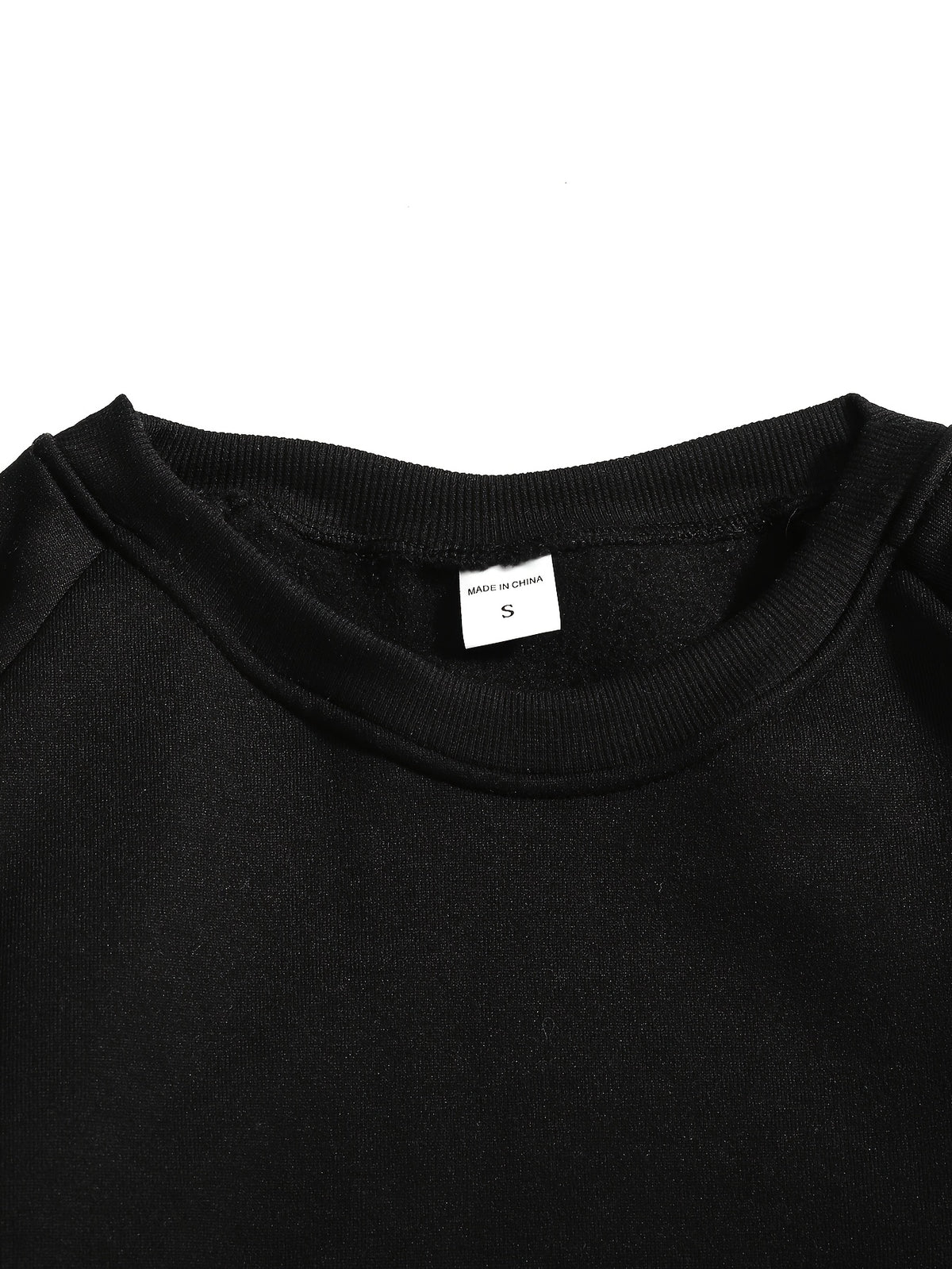 Men's New Autumn/Winter Casual Fitness Sports Thickened Crew Neck Raglan Sleeve Basic Long Sleeve Fashion Sweatshirt, 250g Brushed Fabric - Ink Black