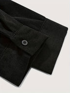 Men's Solid Color Long-Sleeve Shirt, Loose Fit Casual Workwear Jacket, Trendy and Versatile Top, Simple Basic Outerwear, Suitable for Daily Work Scenes - Black