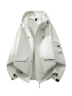 Pearson OBM Men's Hooded Zip-Up Loose Fit Long Sleeve Jacket with Pockets - New Men's Padded Coat Spring/Autumn Men's Jacket, Suitable for Hiking, Running, Casual Wear, Ideal Gift for Son, Husband, or Male Friend - Ivory White