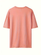 Women'S Disney-Themed T-Shirt Set Featuring a Casual Round Neck And Short Sleeves with a Winnie The Pooh Print, Perfect for Everyday Wear Or As a Gift. Ideal for Daily Outfits, Trendy Casual Wear - Peach