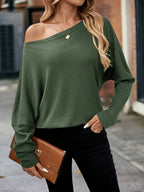Targeted Women'S Casual Fashion Long-Sleeved Top - Green