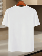 Casual Minimalist Men's T-Shirt Paris Text And Lines Design Summer And Spring Wear for Himself Or Friend - White