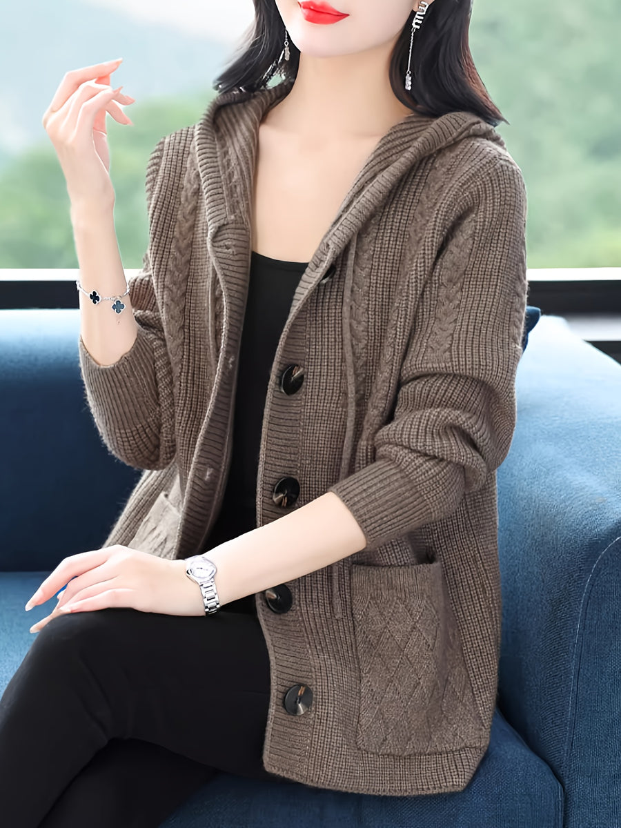Thickened Sweater Cardigan Jacket Women'S Fall Winter New Top Versatile Outerwear Loose Casual Chic Outerwear - Camel