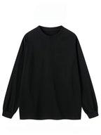 Men'S Round Neck Casual Drawstring Long Sleeve T-Shirt 3pcs Set, Comfortable Soft All-Season Wear, Solid Easy Basic Style Base Layer, Teen Style Top Gift - Black+black+black