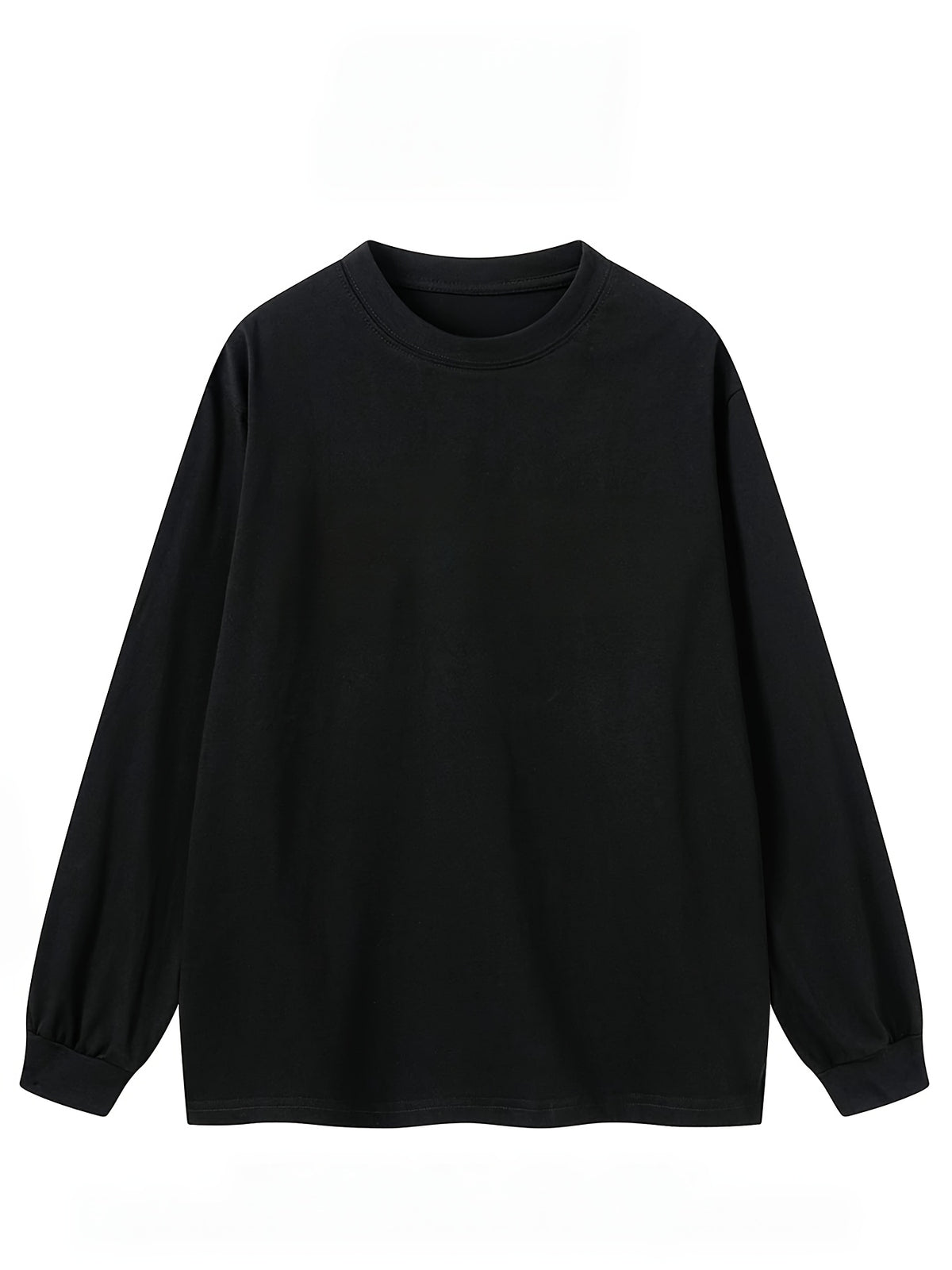 Men'S Round Neck Casual Drawstring Long Sleeve T-Shirt 3pcs Set, Comfortable Soft All-Season Wear, Solid Easy Basic Style Base Layer, Teen Style Top Gift - Black+black+black