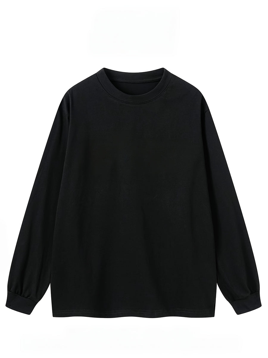 Men'S Round Neck Casual Drawstring Long Sleeve T-Shirt 3pcs Set, Comfortable Soft All-Season Wear, Solid Easy Basic Style Base Layer, Teen Style Top Gift - Black+black+black