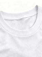 Sexy Streetwear Drop Shoulder Long Sleeve T-Shirt with Side Slit, American Style - White