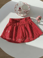 Women'S Sexy Nightclub Sheer Lace Mini Skirt, Valentine'S Day Gift "Circle Direction" - Red