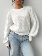 Women'S Easy Premium White Sweater - White