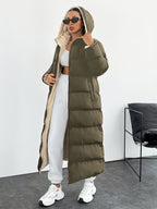 Fashionable and Elegant Thick Coat - Olive Green
