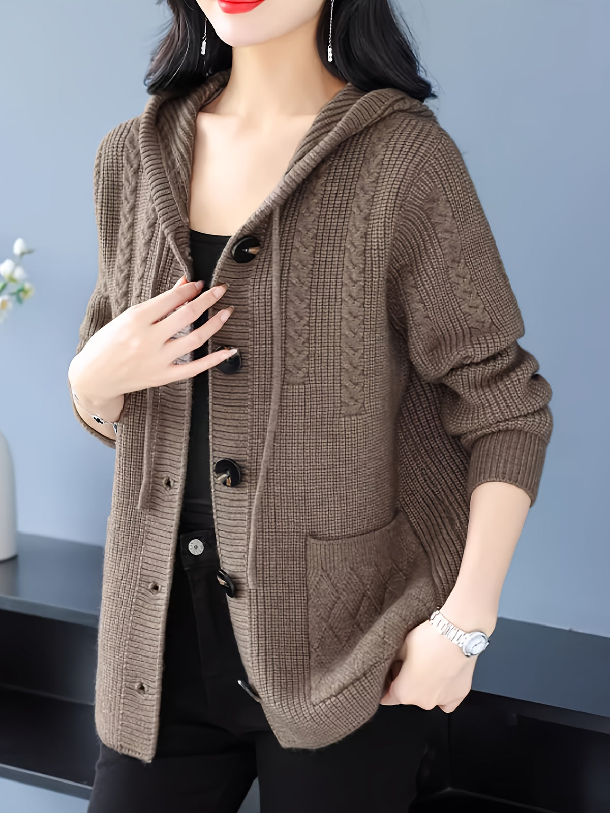 Thickened Sweater Cardigan Jacket Women'S Fall Winter New Top Versatile Outerwear Loose Casual Chic Outerwear - Camel