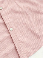Spring/Autumn Trendy Bad Boy Fashion Preppy Style Pocket Patchwork Long Sleeve Corduroy Casual Outerwear - Pink