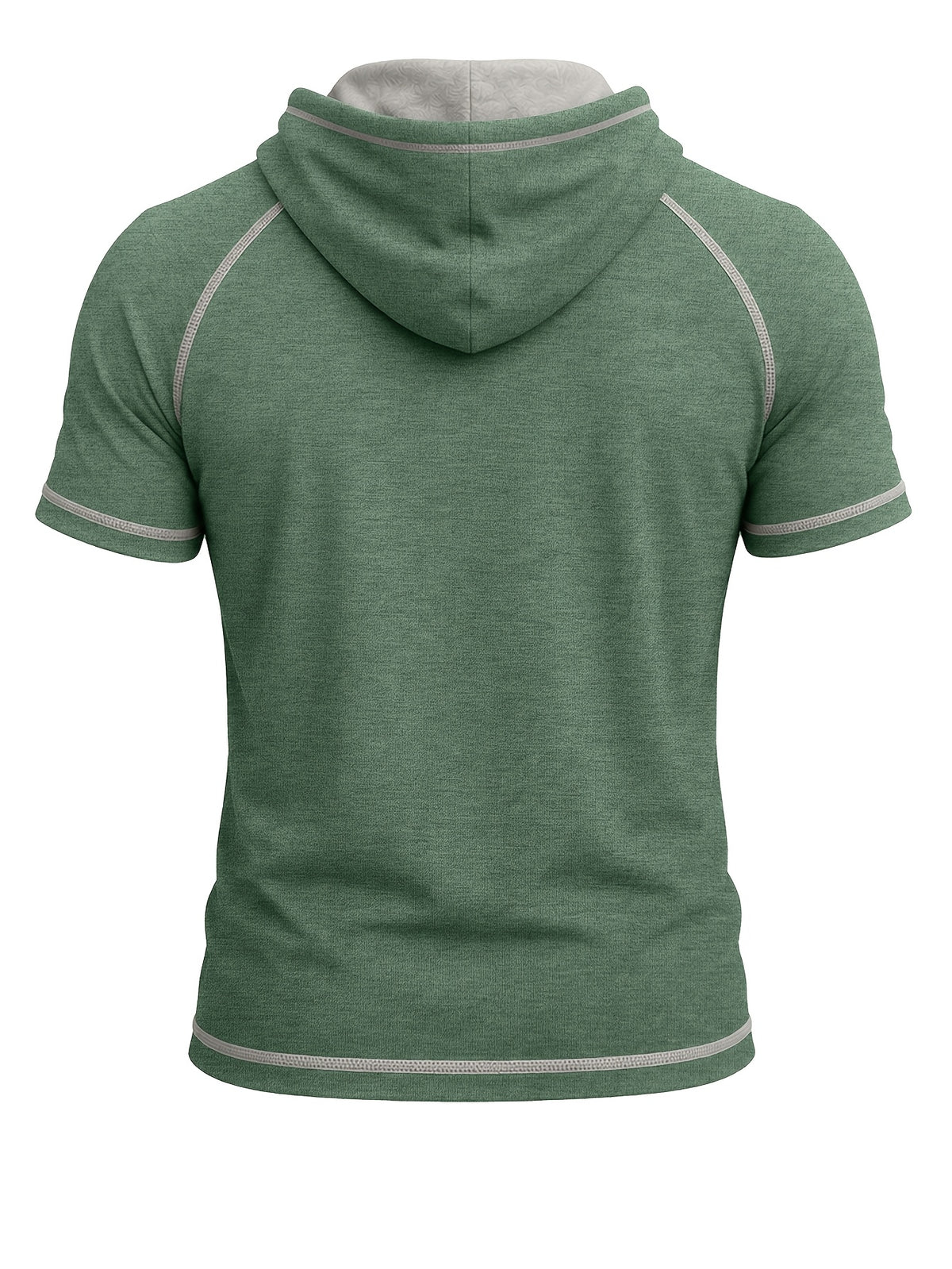 Summer Cross-Border Western Men'S Hooded Short-Sleeve T-Shirt, Color-Block Foreign Men'S Athletic Top - Green
