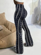 Women'S Sexy Geometric Print Casual Leggings - Dark Gray