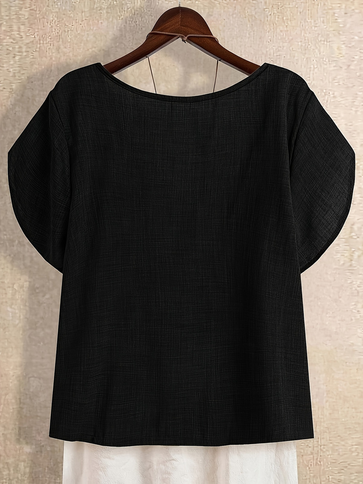 Women'S Solid Fashion Shirt for Summer - Black