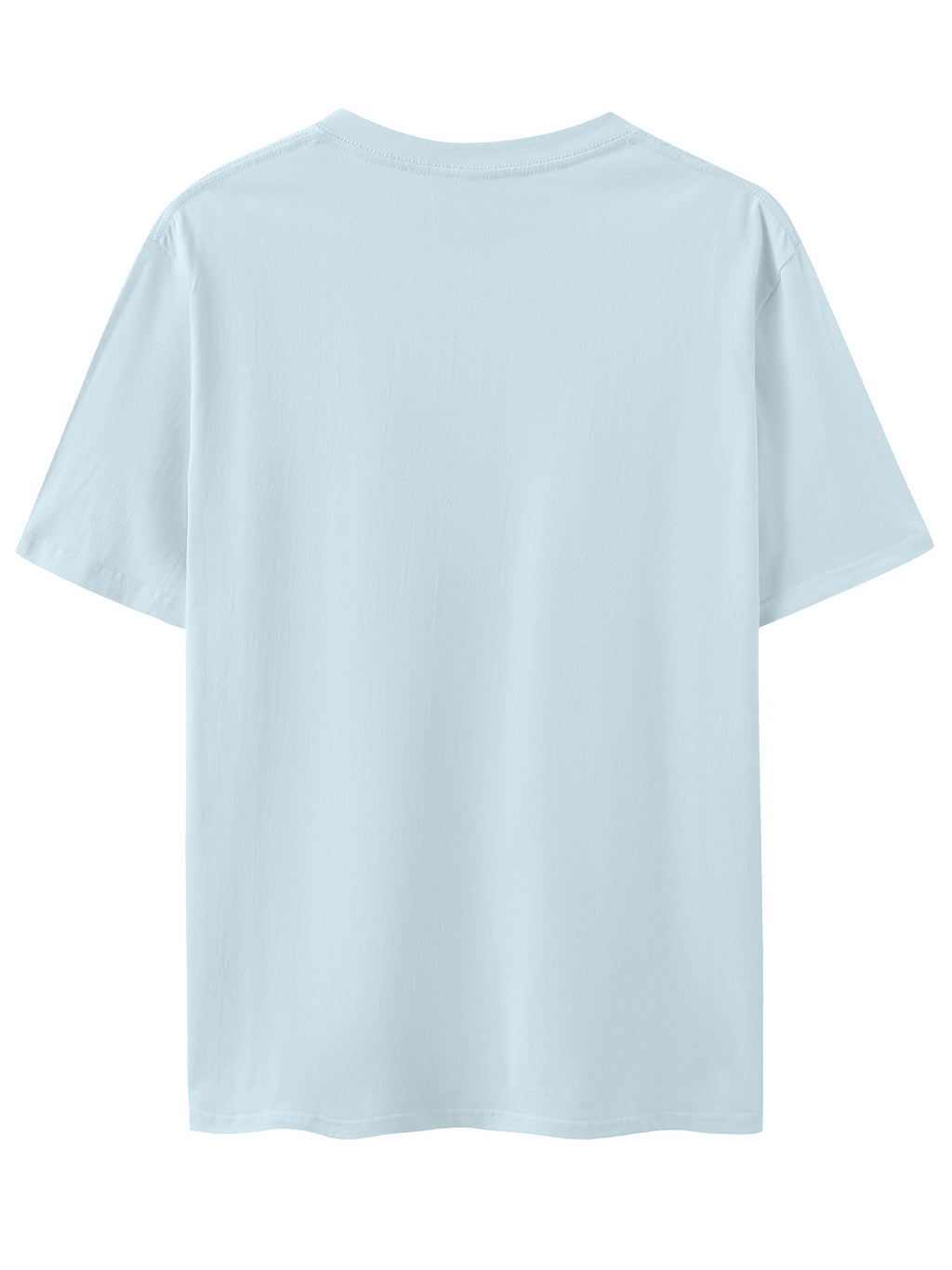 Men's 100% Cotton Short Sleeve Crew Neck T-Shirt, American Los Angeles Vintage Street Style Print, Casual, Fashionable, Comfortable, Soft, Summer Short Sleeve - Light Blue Color