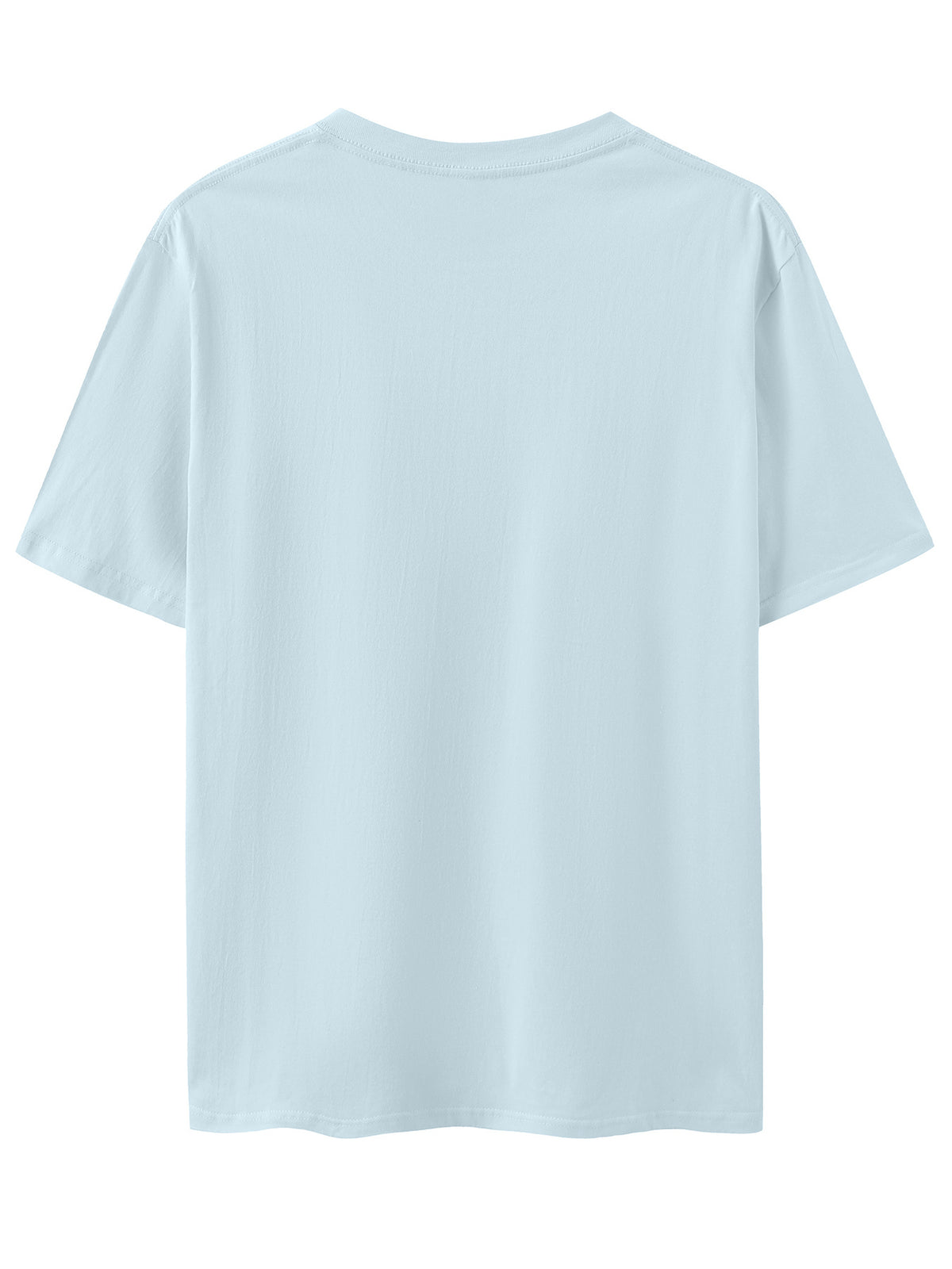 Men'S 100% Round Neck Short Sleeve T-Shirt with Turtle, Floral, And Wave Print, Comfortable, Soft, Breathable, Casual, Fashionable Summer Top - Light Blue Color