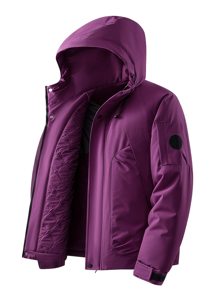 2026 New Padded Coat, Men's Padded Coat, Versatile for Outdoor, Casual, and Daily Wear, Warm Hooded Jacket, Fluffy and Insulated, for Outdoor Outings, Casual Warm Padded Coat, Stylish Outdoor Thickened Padded Coat, Loose Workwear-Style Versatile - Angola Red