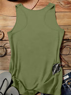 A Series of Arabic Numerals, a Comfortable And Casual Tank Top with a Full Print of The Letter '26', Suitable for Travel, Leisure, And Outdoor Street Scenes - Green